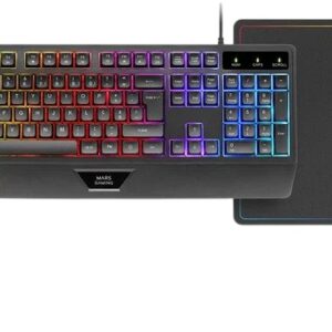 Combo Gaming USB 4-EM-1 MCP124PRO Teclado QWERTY PT + Rato Ótico + Tapete + Headset - MARS GAMING