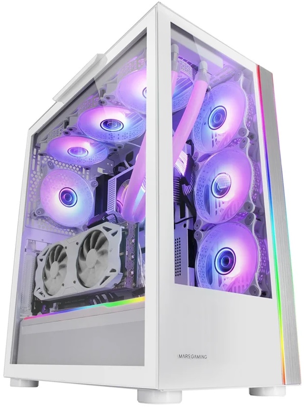 Caixa E-ATX MCULTRAW XXL ARGB Vidro Temperado (Branco) - MARS GAMING