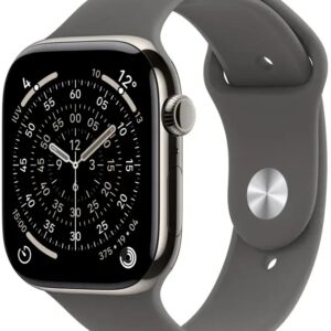 Apple Watch Series 11 GPS + Cellular 42mm Titânio Natural c/ Bracelete Desportiva Cinzento Rocha S/M