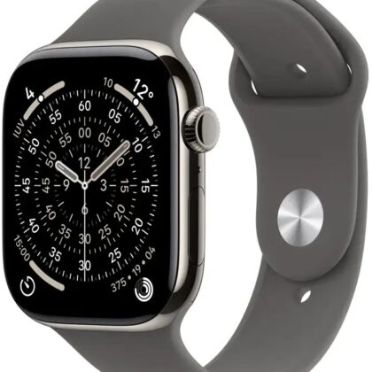 Apple Watch Series 11 GPS + Cellular 42mm Titânio Natural c/ Bracelete Desportiva Cinzento Rocha S/M