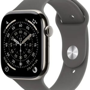 Apple Watch Series 11 GPS + Cellular 42mm Titânio Natural c/ Bracelete Desportiva Cinzento Rocha M/L