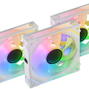 Pack 3x Ventoinhas MF-LINKFINITYKITW PWM ARGB 120mm (Branco) – MARS-GAMING