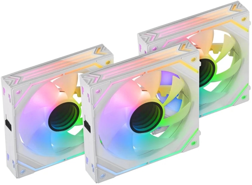 Pack 3x Ventoinhas MF-LINKFINITYKITW PWM ARGB 120mm (Branco) - MARS-GAMING