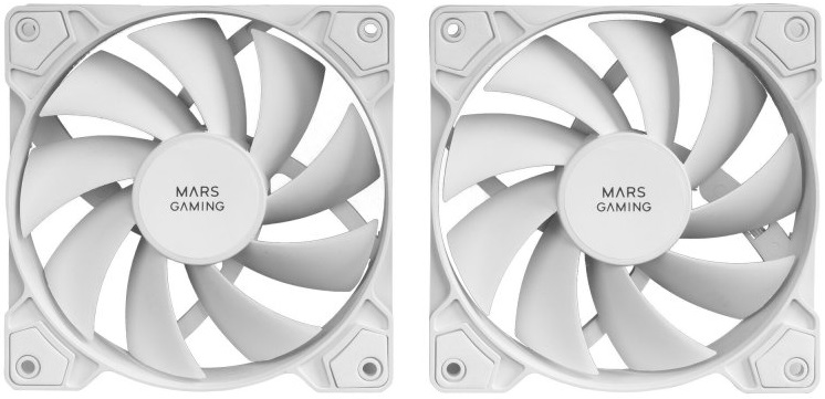 Pack 2x Ventoinhas 120mm MF-PWMX2W (Branco) - MARS-GAMING