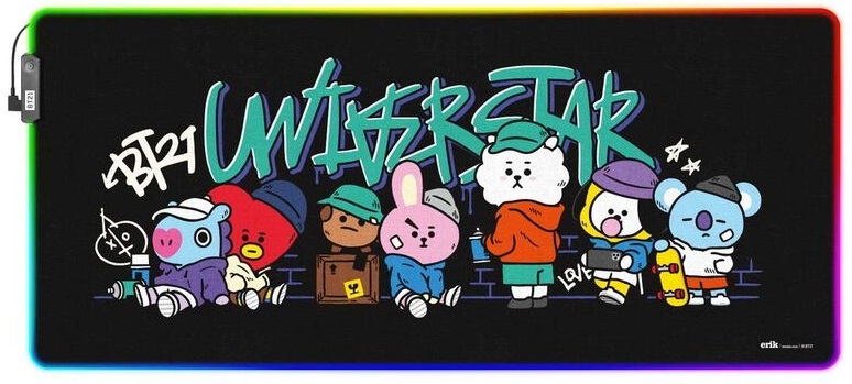 Tapete Rato Gaming BT21 90x40cm c/ Leds - ERIK