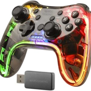 Comando Gamepad MGP-24 Wireless RGB (Transparente) - MARS GAMING