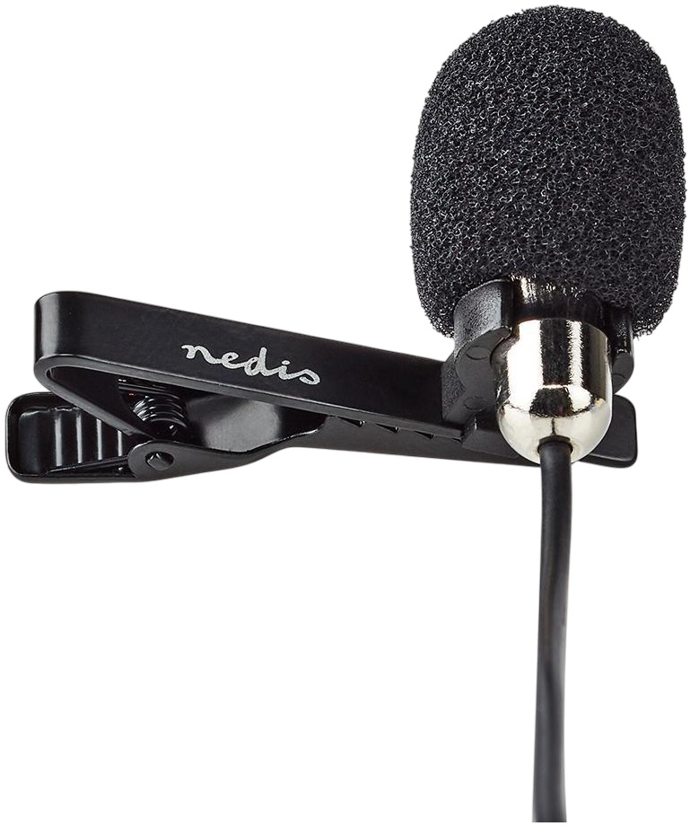 Microfone de Lapela Clip-On (Preto/Cromado) - NEDIS