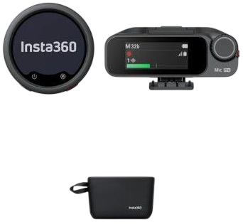 Microfone de Lapela Mic Pro 1 TX + 1 RX (Graphite Black) - INSTA360