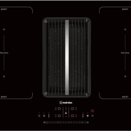 Placa de Indução 4 Zonas 8000W c/ Exaustor MI FLOW (Preto) - MEIRELES
