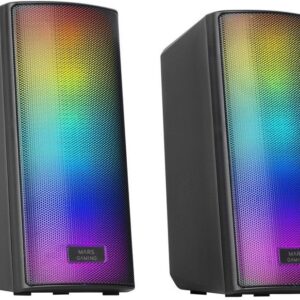 Colunas Bluetooth MSRGB2 RGB Stereo 2.0 15W RMS (Preto) - MARS GAMING