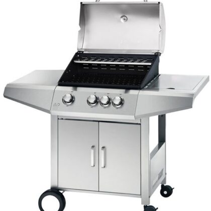 Churrasqueira a Gás c/ Tampa e Rodas 1217 x 560 x 1090 mm (Inox) - MUVIP