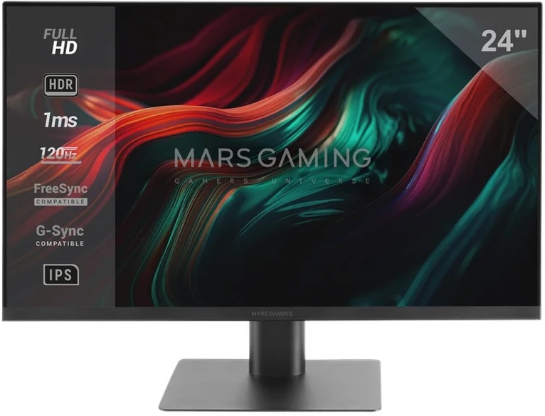 Monitor LED 24 MV-24 Full HD (Preto) - MARS GAMING