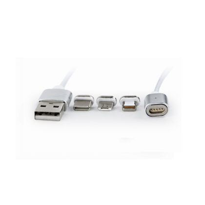 Cabo Usb 2.0 Carregamento 3 em 1 Magnético Type C + Lightning + Micro Usb
