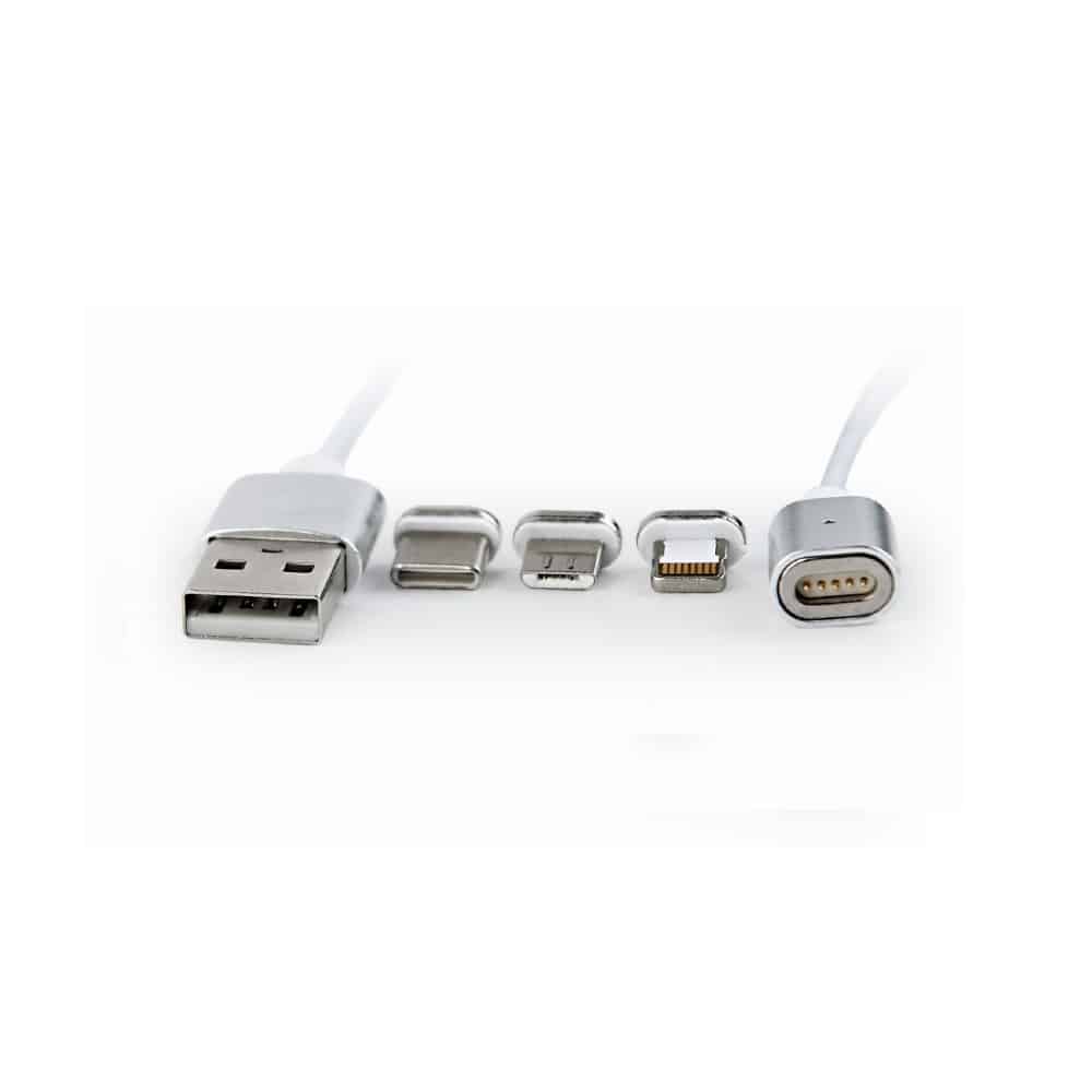 Cabo Usb 2.0 Carregamento 3 em 1 Magnético Type C + Ligthing+ Micro Usb