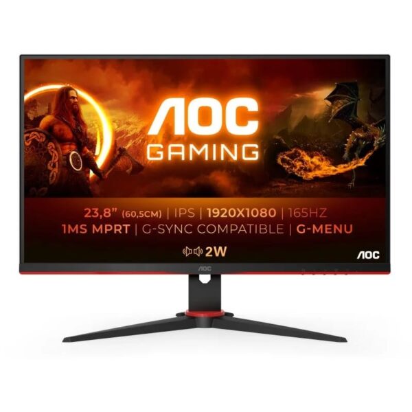 Monitor AOC 24" VA Full HD 4Ms 165Hz Vga Hdmi Dp Usb Multimédia Pivot Preto