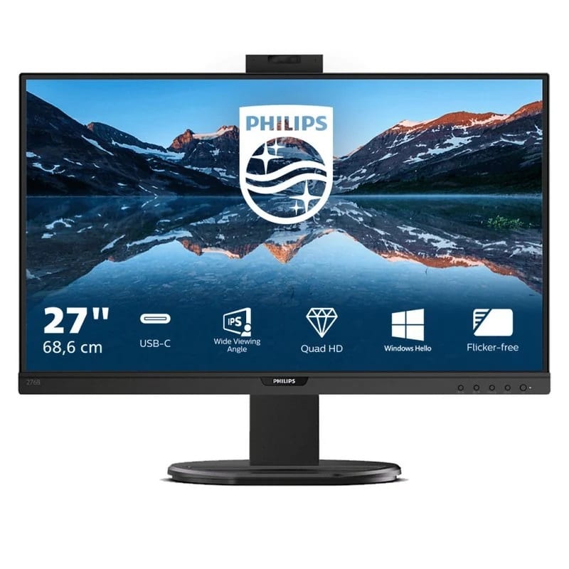 Monitor Philips 276B9H 27" QHD Webcam Multimédia Preto