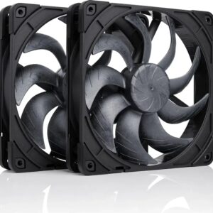 Ventoinha 140mm NF-A14x25 G2 PWM Sx2-PP chromax.black 1500RPM 4 Pinos PWM (Pack 2) (Preto) – NOCTUA