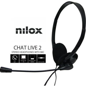 Headset Jack Intra-auditivo Chat Live 2 (Preto) - NILOX