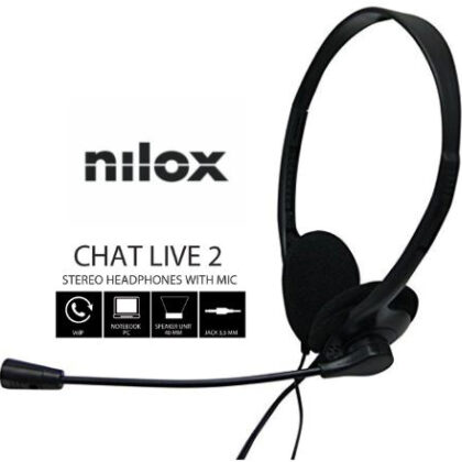 Headset Jack Intra-auditivo Chat Live 2 (Preto) - NILOX