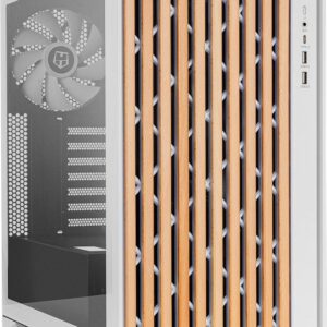 Caixa ATX Hummer Element Elegant Wood Tempered Glass (Branco) - NOX