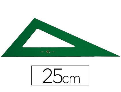 Esquadro Plastico Verde Transp 25 cm
