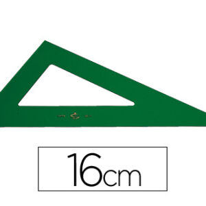 Esquadro Plastico Verde Transp 16 cm