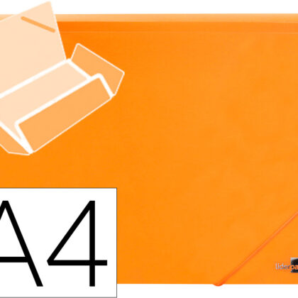 Pasta Com Elasticos Abas Polipropileno Din A4 Laranja Fluor Opaco