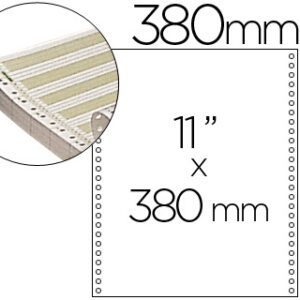 Papel Continuo, 380 mmx11”, Pautado c/ 2500 Folhas, 1 Via