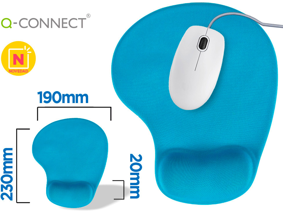Tapete Para Rato Com Apoio De Pulsos De Gel Cor Turquesa - Q-CONNECT