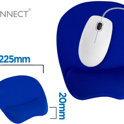 Tapete Para Rato Com Apoio De Pulsos Ergonomica De Gel Cor Azul - Q-CONNECT
