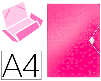 Pasta Leitz Wow Com Elasticos Abas Polipropileno Din A4 Fucsia - LEITZ