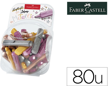 Marcador Fluorescente Texliner 46 Cor Metalica Expositor 80 Unidades Cores Sortidas - FABER CASTELL