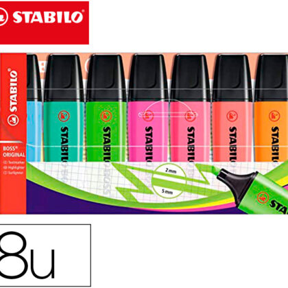 Marcador Stabilo Boss Fluorescente 70 Estojo De 8 Unidades Cores Sortidas - STABILO