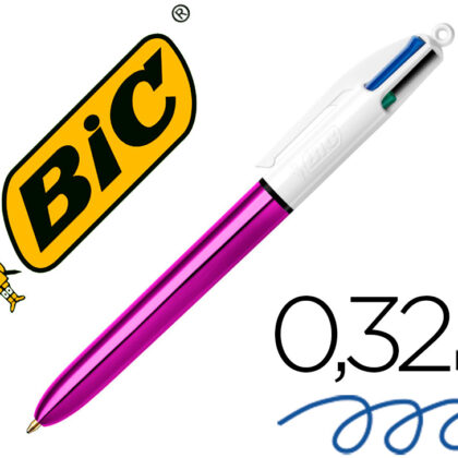 Esferografica Bic Quatro Cores Shine Roxo Ponta De 1 Mm - BIC