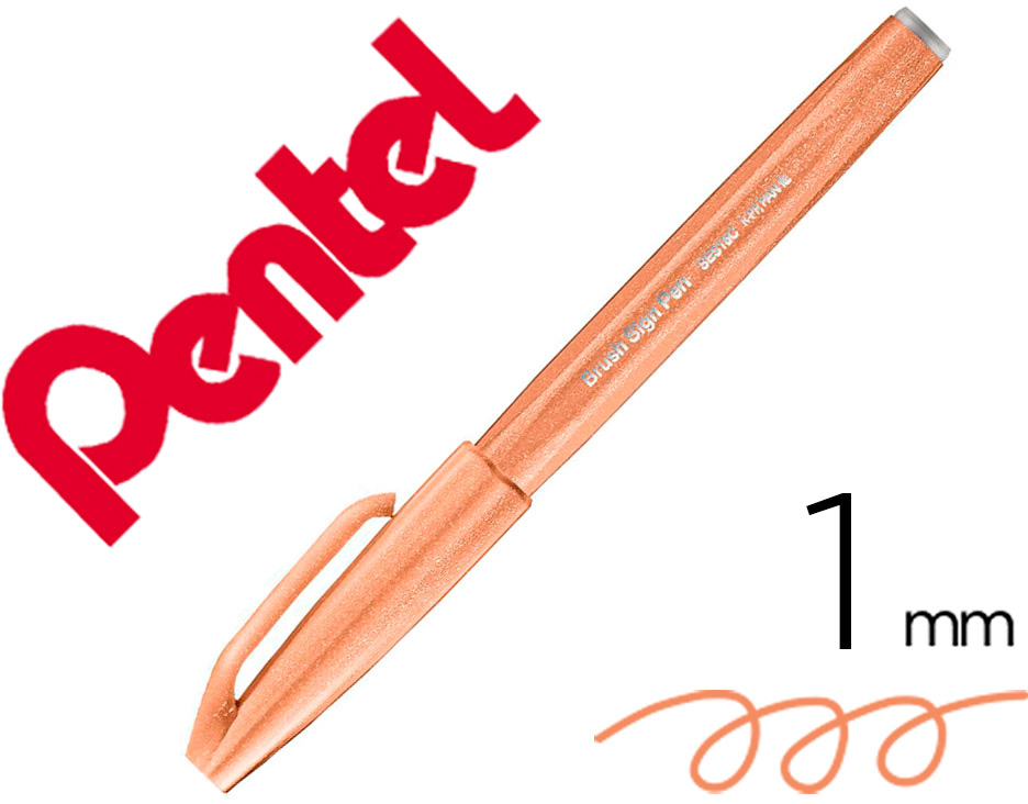 Marcador / Pincel Touch Para Caligrafia Cor Castanho Palido - PENTEL