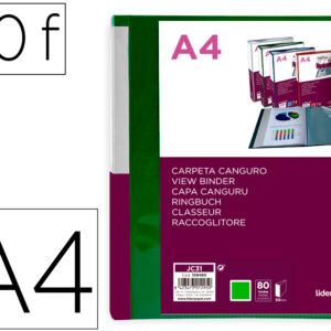Pasta Canguru 80 Bolsas Polipropileno Din A4 Verde Translucido Capa E Lombada Personalizavel