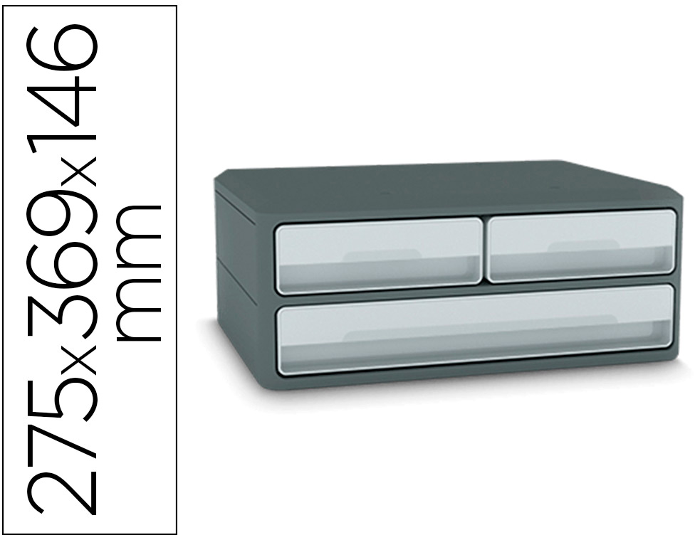 Bloco Classificador c/ 3 Gavetas (Cinzento) - CEP