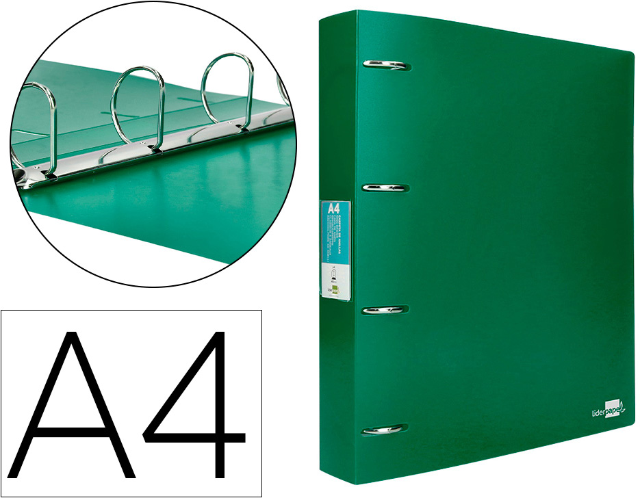Pasta De 4 Aneis Mistos 40 Mm Polipropileno Din A4 Verde Translucido