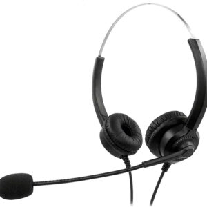 Auscultadores Headset Binaural Diadema c/ Microfone Cabo 2 mts - MEDIARANGE