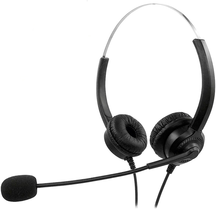 Auscultadores Headset Binaural Diadema c/ Microfone Cabo 2 mts - MEDIARANGE