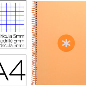 Caderno Espiral Din A4 Capa Forrada 80F 90 Gr Quadricula 5Mm 1 Banda 4 Furos - ANTARTIK