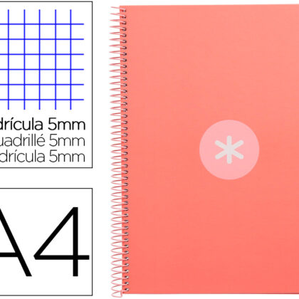 Caderno Espiral Din A4 Capa Forrada 80F 90 Gr Quadricula 5Mm 1 Banda 4 Furos - ANTARTIK