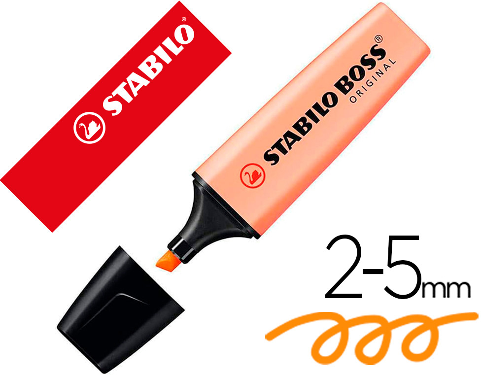 Marcador Stabilo Boss Fluorescente 70 Pastel Laranja Palido - STABILO