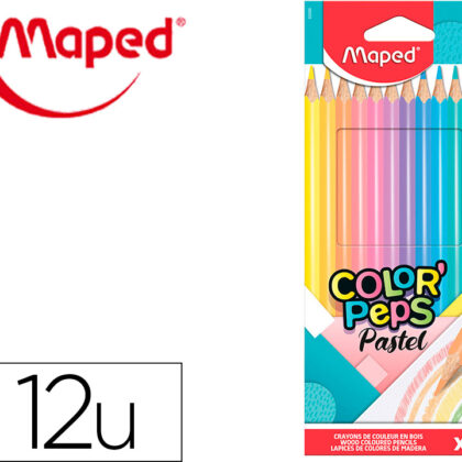 Lapis De Cor Maped Color Peps Caixa De 12 Cores Pastel Sortidas - MAPED