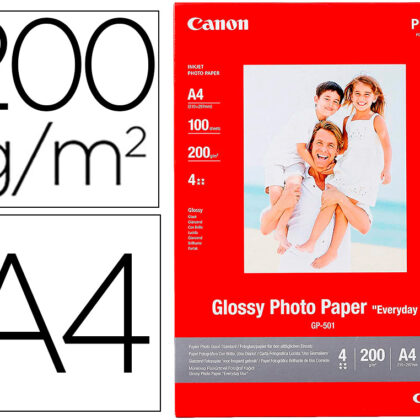Pack 100x Folhas Papel Foto Canon A4 Brilhante 200Gr/M2 - CANON