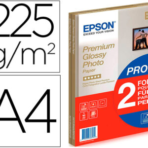 Papel Fotografico Epson Premiun Glossy Photo Acetinado Din A4 Promo 2 X 15 Folhas 225 Gr - EPSON