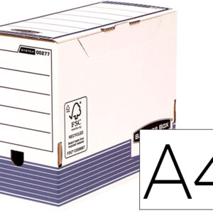 Caixa Arquivo Definitivo A4 Cartao Reciclado 100% Lombada 150 Mm Cor Azul - FELLOWES