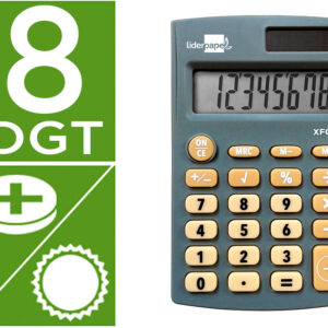 Calculadora De Bolso Xf07 8 Digitos Solar E Pilhas Cor Cinza 98X62X8 Mm