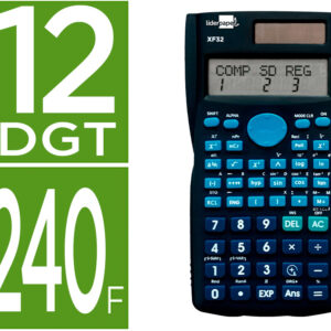 Calculadora Cientifica Xf32 12 Digitos 240 Funcoes Com Tampa Solar E Pilhas Cor Azul 156X85X20 Mm