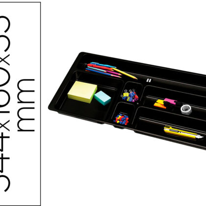 Bandeja Organizadora De Gavetas Cor Preto 344X160X33 Mm - Q-CONNECT